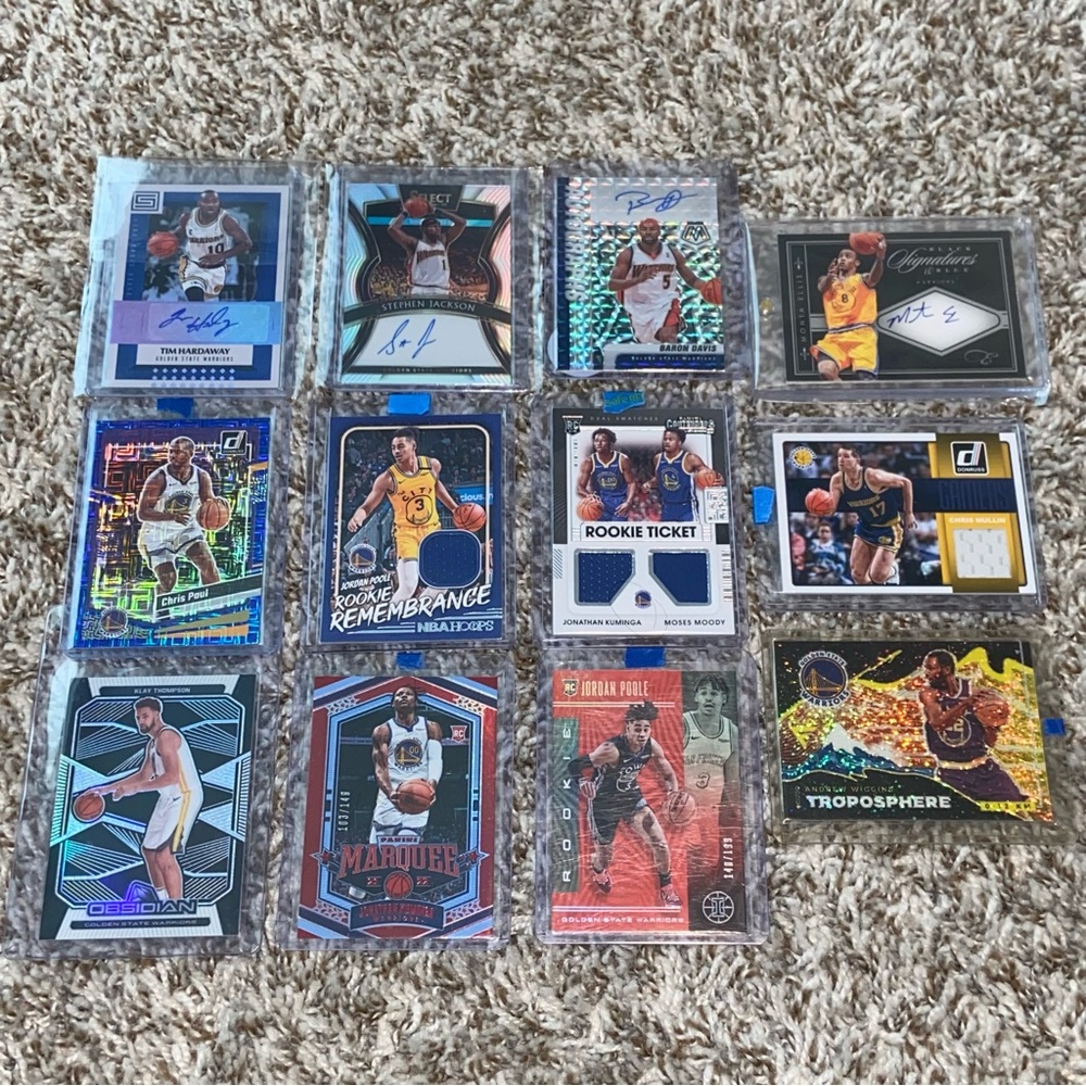 GOLDEN STATE WARRIORS Autograph Game Patch Numbered Basketball Card Lot Of 12ea